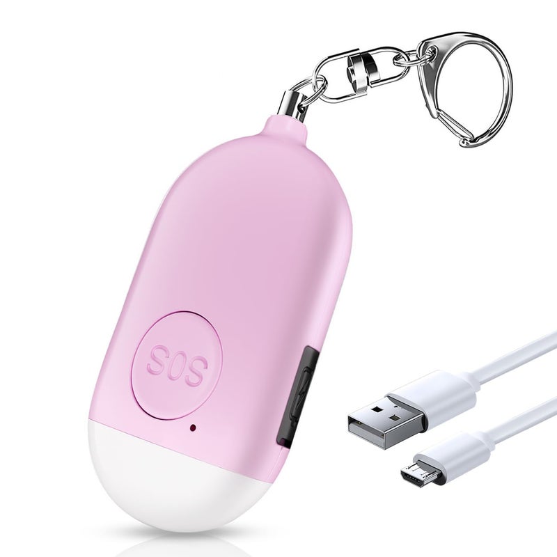 Kimfly Self Defense Keychain Personal Alarm- 130dB Rechargerable Self Defense Alarm Keychian with Emergency LED Flashlight - Security Personal Protection Device for Women Girls Kids Elderly - Image 1